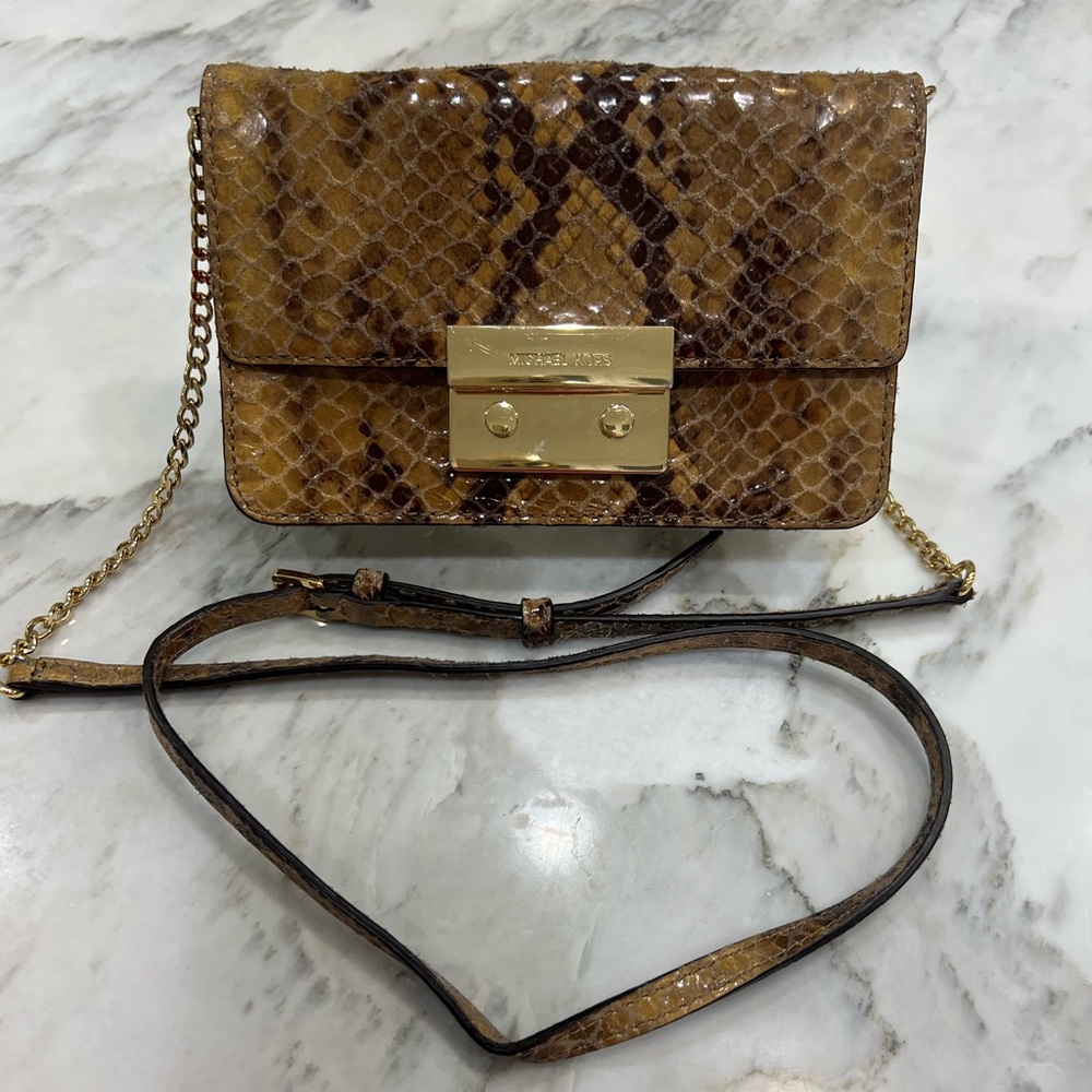 Michael Kors Brown Snakeskin Crossbody – Reptile Leather